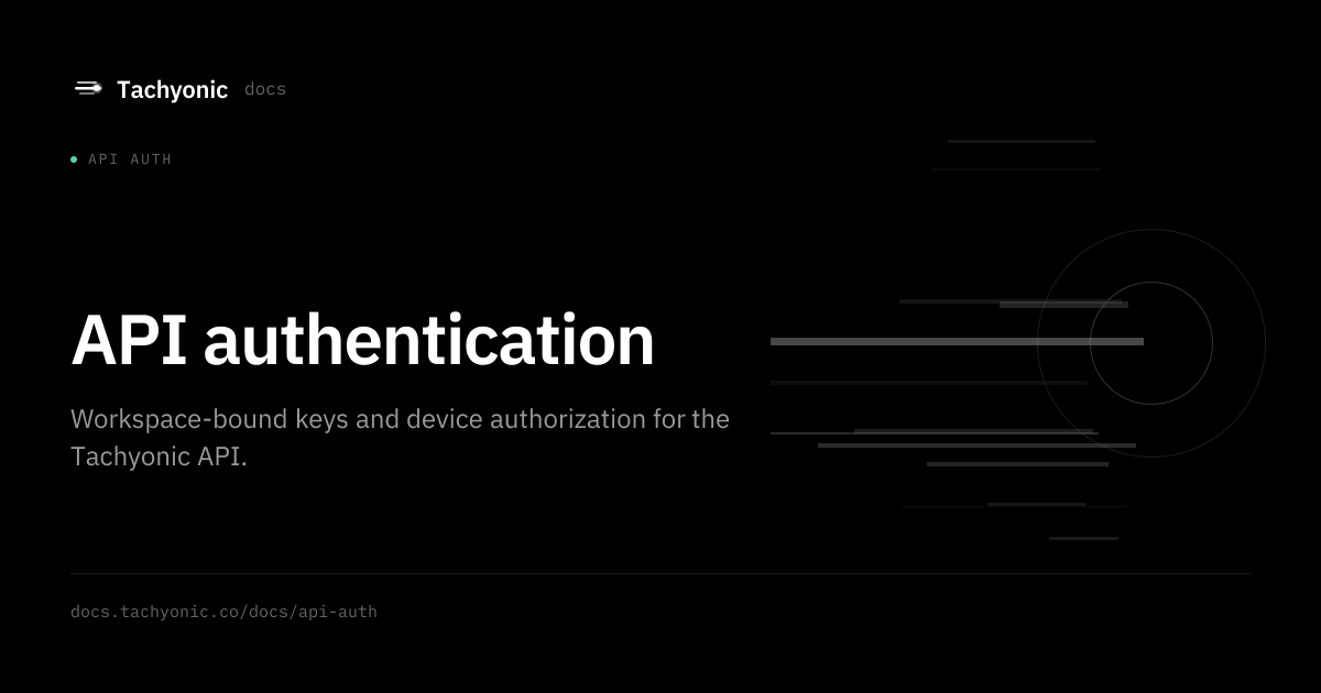 API Authentication - Tachyonic Docs