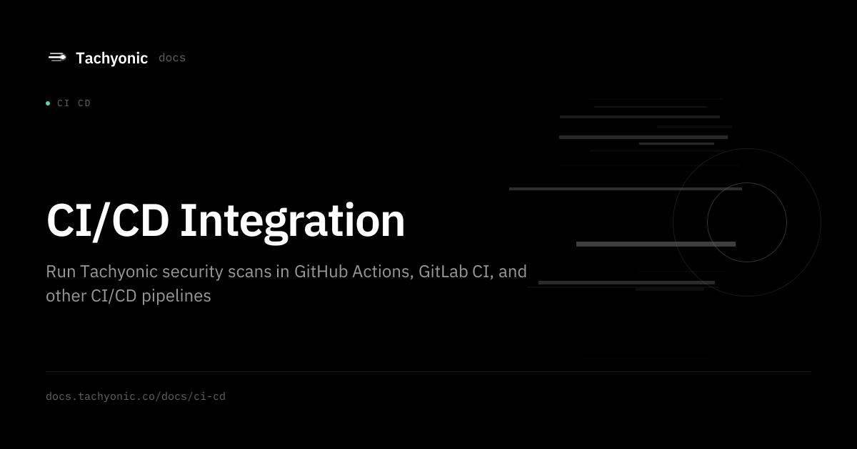 CI/CD Integration - Tachyonic Docs