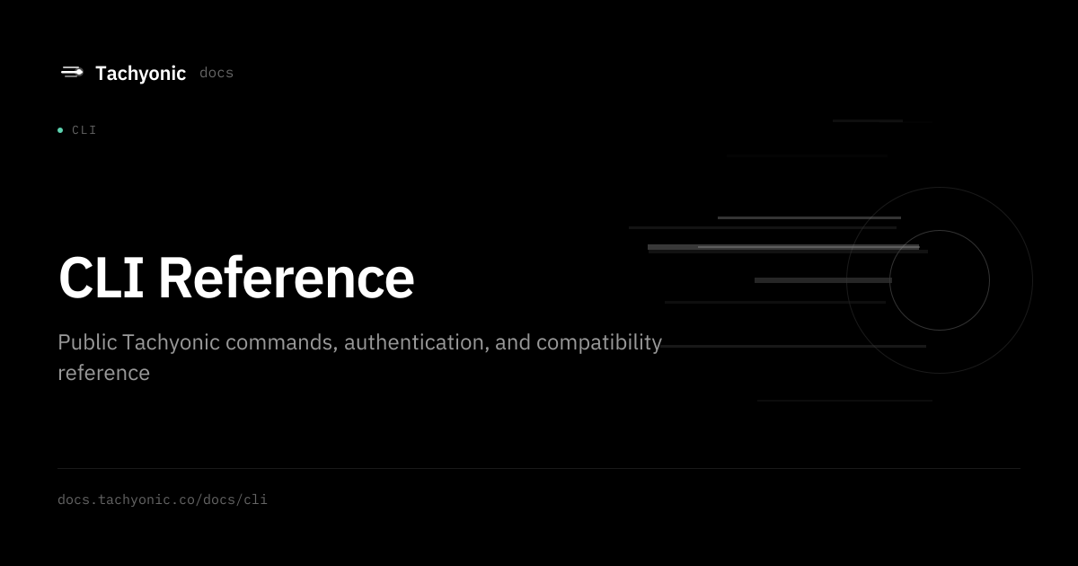 CLI Reference - Tachyonic Docs